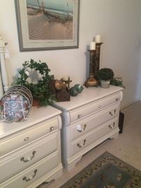 Matching three-drawer chest; another beach scene picture