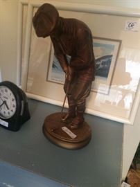 Golfer statue