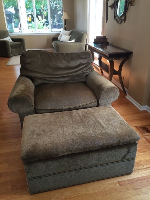 with matching chair and a half with ottoman