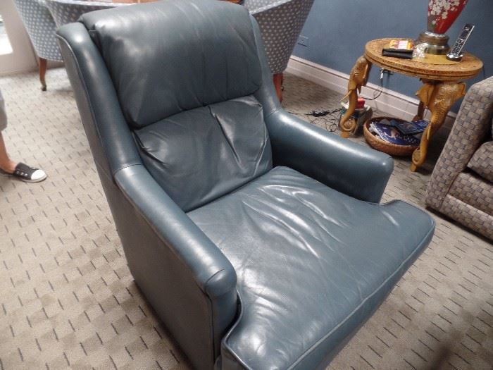 Emerson leather chair and ottoman