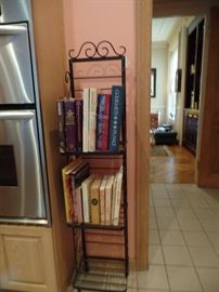 cook books and small bakers rack
