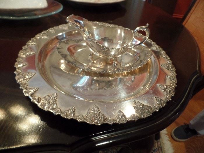 Older silver and silver plate plate serving pieces