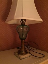 Glass and marble lamps