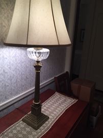 Brass and glass lamp