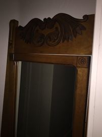 Antique carved Mirror - Oak