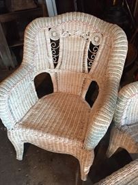 Wicker Arm Chairs - 2 available