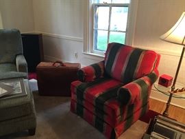 Hartman Luggage, side chair, floor/table lamp and armchair with ottoman