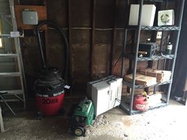 Shop Vac, generator, humidifier, storage rack and more