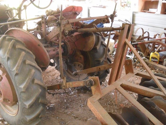 View of three point hitch for Farmall tractor