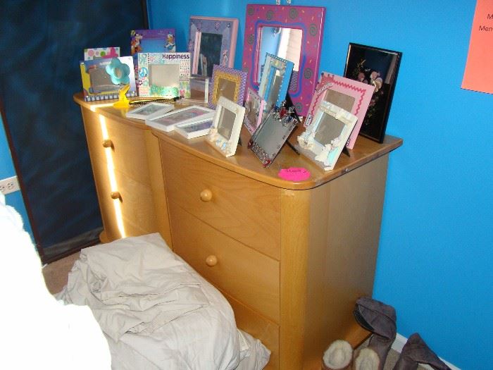 dresser and picture frames 