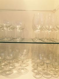 Vintage etched stemware set