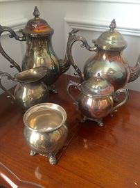 Silverplate tea set