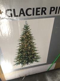 9 ft. pre-lit with pine cones 