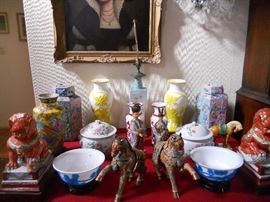 Chinese antique porcelain, Peking glass and cloisonne