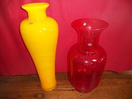 Pair of Blenko floor vases