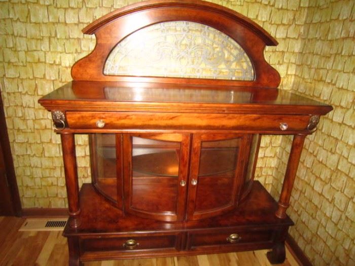 Beautiful buffet with a lighted glass cabinet