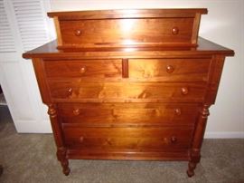 One of several hand made cherry reproduction pieces. This is constructed of solid cherry with poplar as a second wood.  The drawers are dovetailed front and back.