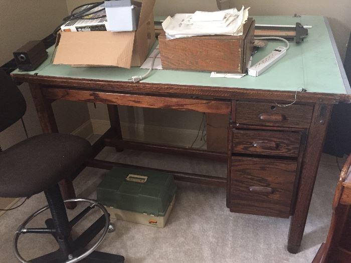 Solid oak drafting table/desk