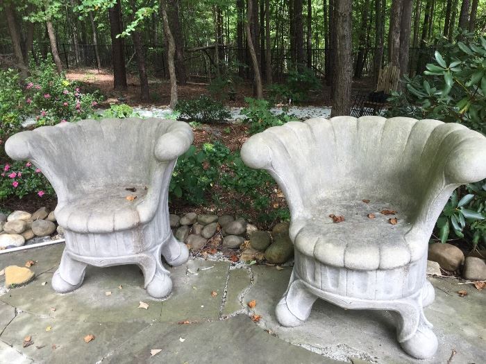 Bring a truck and some muscle for these amazing cement chairs!
