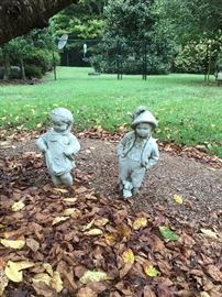 Boy and Girl Yard Statues