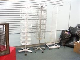 Lot of 3 Tall Metal Rolling Spinning Retail Displays
