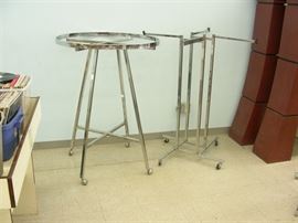 2 Chrome Rolling Retail Clothing Racks
