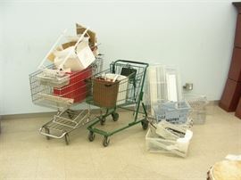 HUGE Lot of 2 Shopping Carts full of Retail Display Accessories
