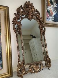 GIANT gold gilt mirror. Should be in a castle!