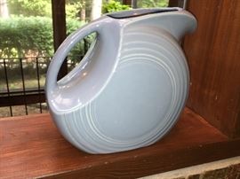 Blue Fiesta Ware pitcher