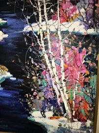 Tinyan, Chinese artist born 1942 "Winter Stream" 