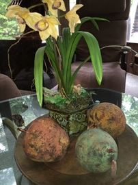 Glass top cocktail table