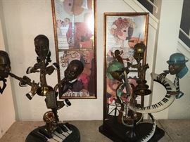 Paul Wegner, New Orleans - Ltd. Edition Bronze Sculptures "Sunday Morning Jazz" and "Brooklyn Shuffle" Rare