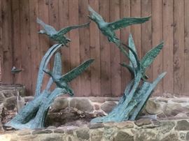 These are huge, life sized, bronze sculptures - "Ducks Breaking Away" purchased at The Brass Baron in San Diego, CA