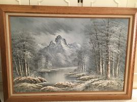 Large oil on canvas -- signed by artist (Antonia?)
