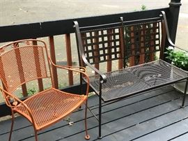 Oh and there is another orange chair --- and another bench - there are 3 benches like this.