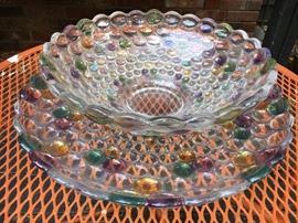 Brilliant seaglass platter and bowl
