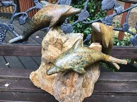 Dolphins in motion - soapstone - big and heavy