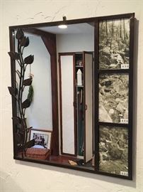 Heavy metal mirror with space for photos