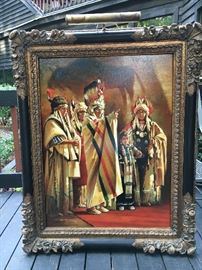 Indians! Oil on canvas!