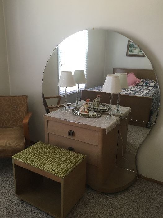 Architectural Modern by Morris of California. Blonde dressing table