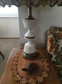 vintage hobnail lamps-set of 2