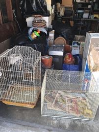 several bird cages