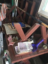 medium size patio table and bench set