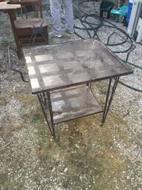 Iron and glass utility table