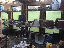 Lots of flower pots! Glazed, ceramic, foam, etc! 