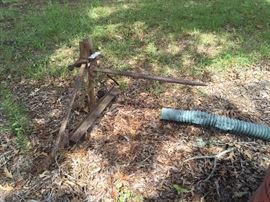 Hay bale spear, tractor attachment. 