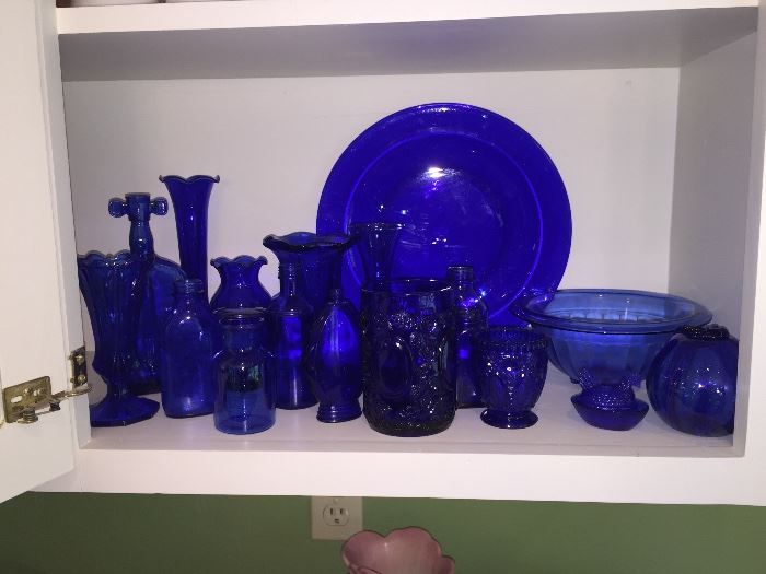 Lots of blue glass 