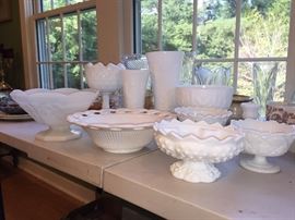 White and milk glass 
