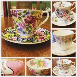 Sweet collection of vintage tea cups