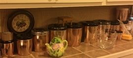 Vintage aluminum canisters...lots of them! 